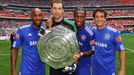 Community Shield 2009: Nicolas Anelka, Petr Čech, Didier Drogba a Juliano Belletti (Chelsea)