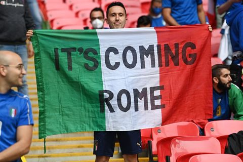 Italský fanoušek před finále ME 2020 Itálie - Anglie