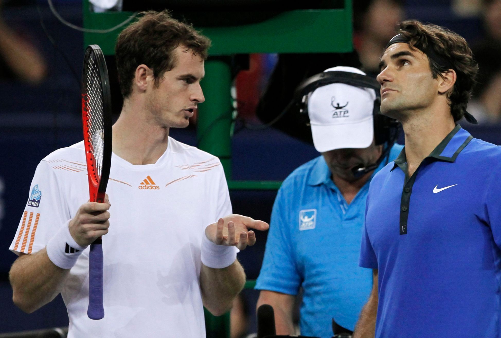 Andy Murray a Roger Federer v Šanghaji