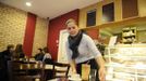 Katarina Germanou works as a waitress in the Byzantium cafe on Moscow road in west london