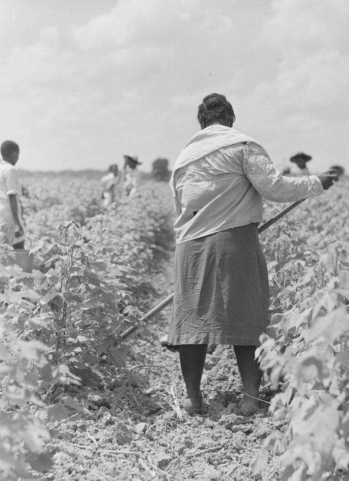 Černoška na plantáži v Mississippi, 1940.