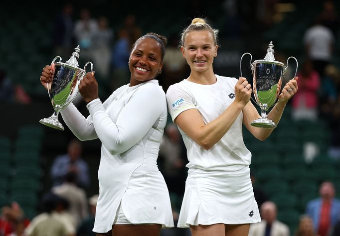 Taylor Townsendová a Kateřina Siniaková, čerstvé wimbledonské vítězky