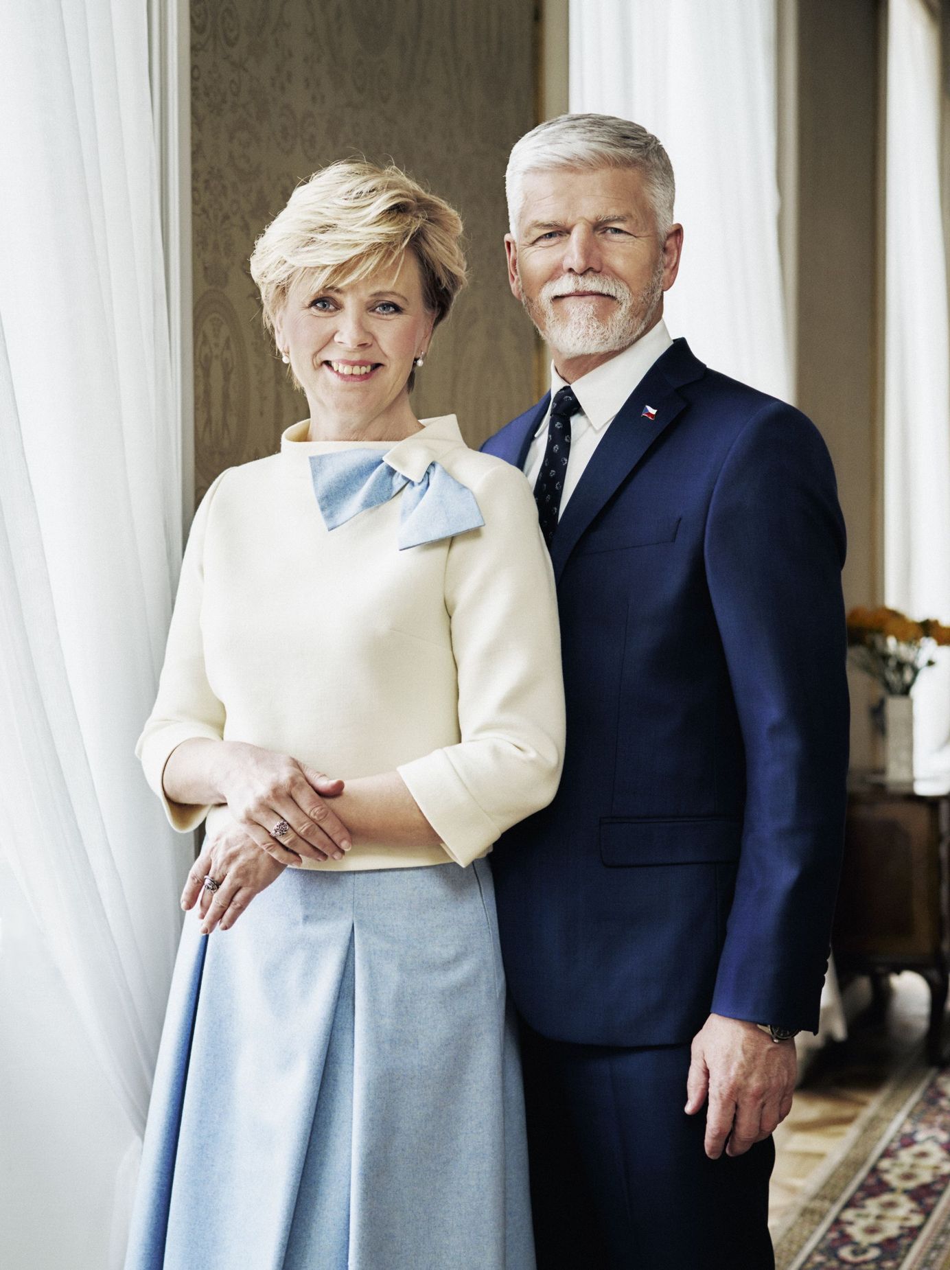 prezident, Petr Pavel, Eva Pavlová, portrét, oficiální fotografie