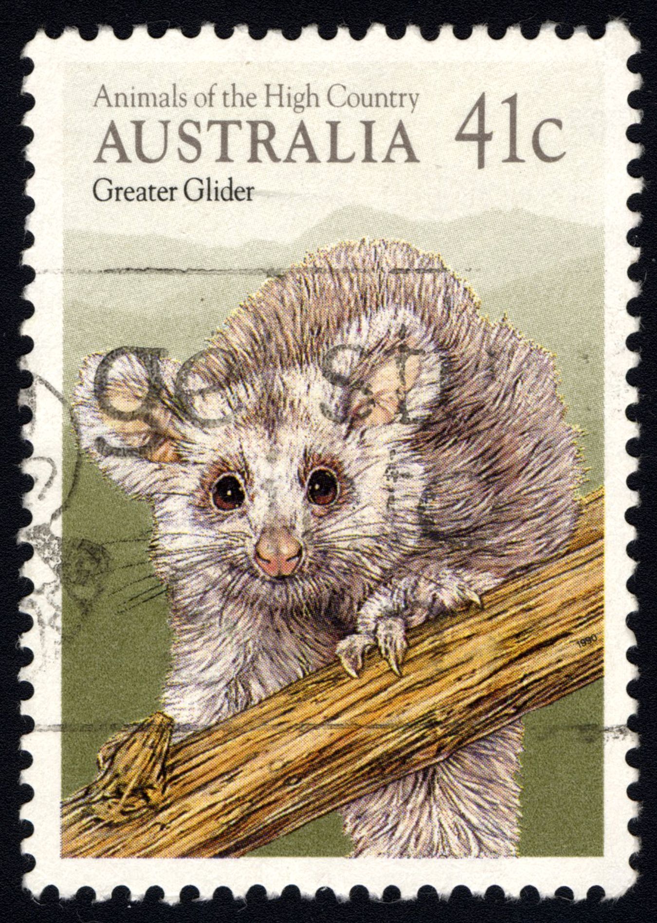 Vakovec létavý na australské známce z období kolem roku 1990.