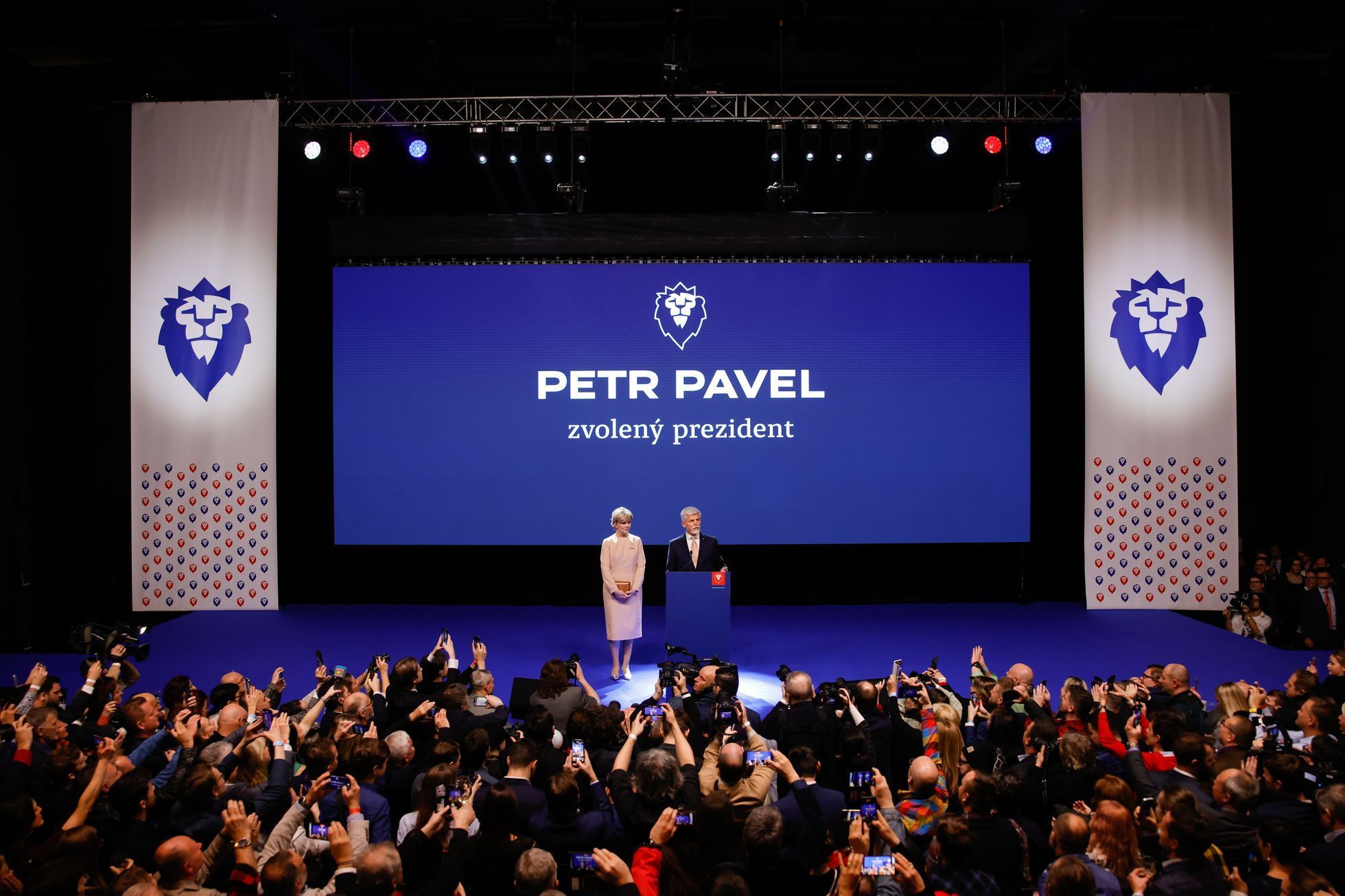 Petr Pavel, 2. kolo, prezidentské volby 2023, volby, kandidát, Praha, volební štáb, domácí