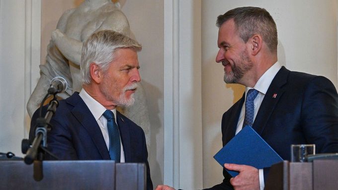 Český prezident Petr Pavel se slovenským protějškem Peterem Pellegrinim