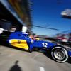 Sauber Formula One driver Felipe Nasr of Brazil drives out of his garage during the second practice session of the Australian F1 Grand Prix at the Albert Park circuit in Melbourne