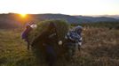 Abraham Plaza (L) and Eduardo Rosales (R) drag a Christmas tree through a field at the Omni Farm in West Jefferson, North Carolina, November 17, 2012. Crews at the farm will harvest nearly 20,000 Christmas trees this season. North Carolina has 1,500 Christmas tree growers with nearly 50 million Fraser Fir Christmas trees on over 35,000 acres. Picture taken November 17, 2012. REUTERS/Chris Keane (UNITED STATES - Tags: BUSINESS EMPLOYMENT ENVIRONMENT AGRICULTURE SOCIETY) Published: Lis. 19, 2012, 4:18 odp.