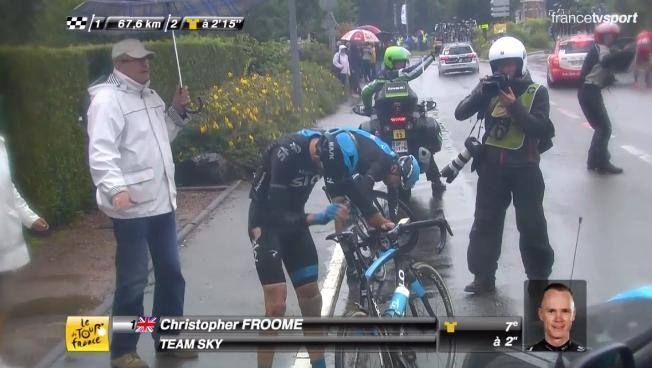 Konec Chrise Froomeho na Tour de France 2014