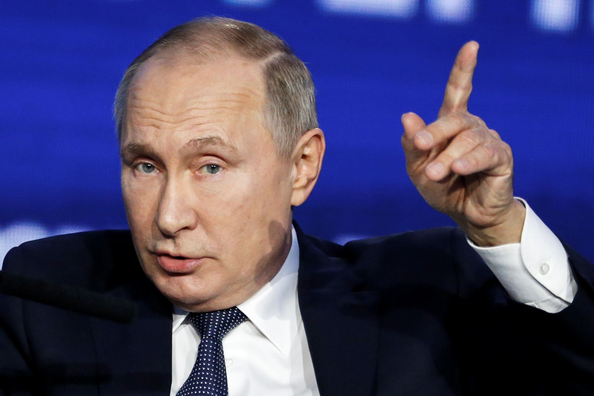 Ruský prezident Vladimir Putin na investičním fóru v Moskvě.