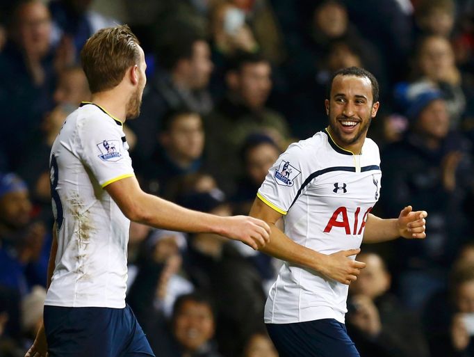 PL, Tottenham - Chelsea: Harry Kane a Andros Townsend slaví gól v síti Chelsea