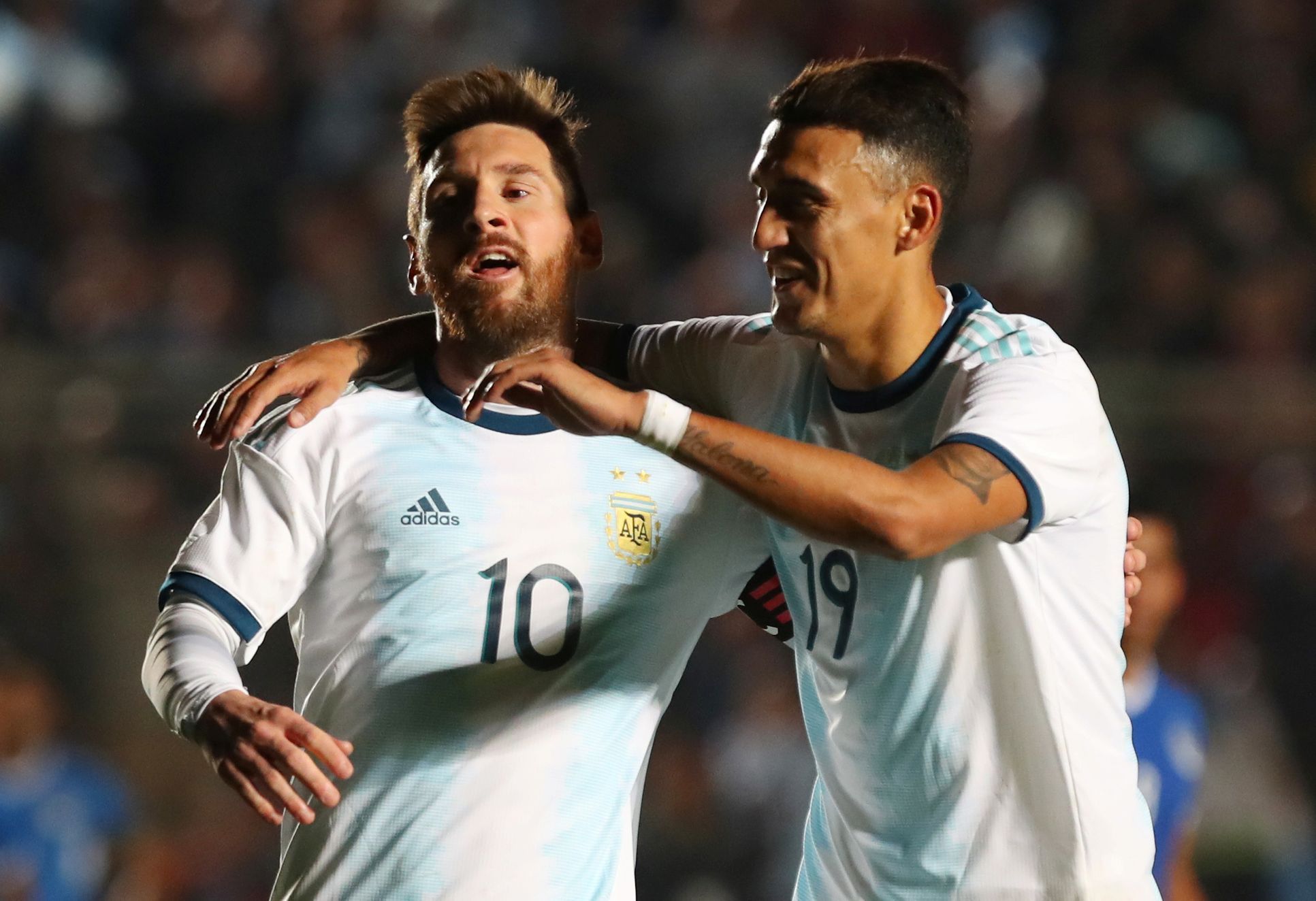 Lionel Messi slaví gól Argentiny v zápase s Nikaraguou