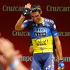 Španělský cyklista Alberto Contador ze stáje Saxo Bank jede třetí etapu Vuelty 2012.