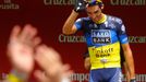 Španělský cyklista Alberto Contador ze stáje Saxo Bank jede třetí etapu Vuelty 2012.