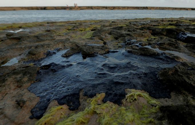 Ropná skvrna na severovýchodním pobřeží Brazílie.