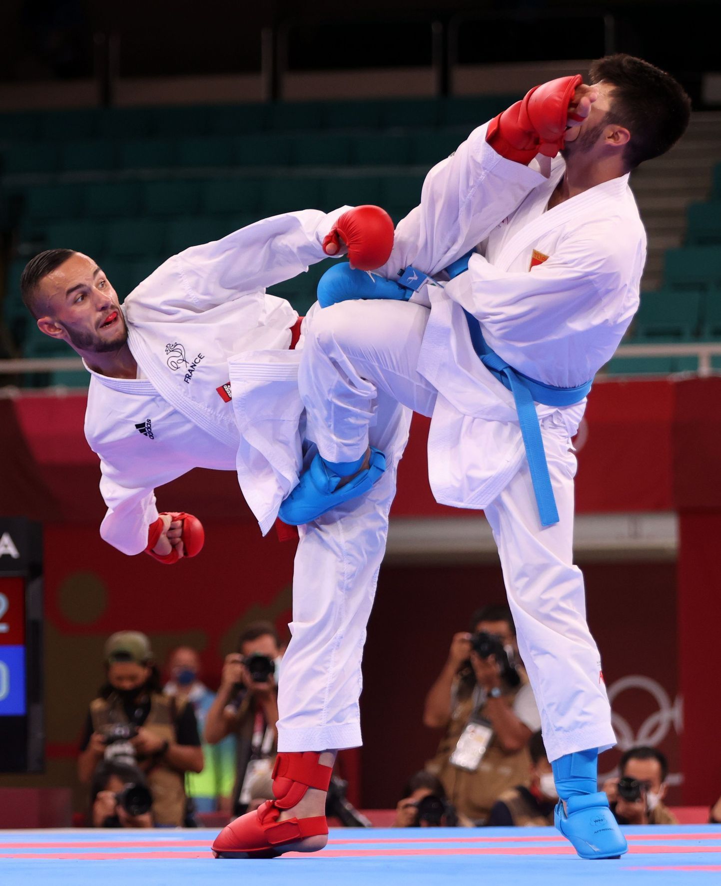 OH 2020, Tokio, karate, do 67 kg, Steven Da Costa (vlevo), Eray Samdan