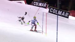 SP ve slalomu, Madonna di Campiglio: Marcel Hirscher - kolize s dronem