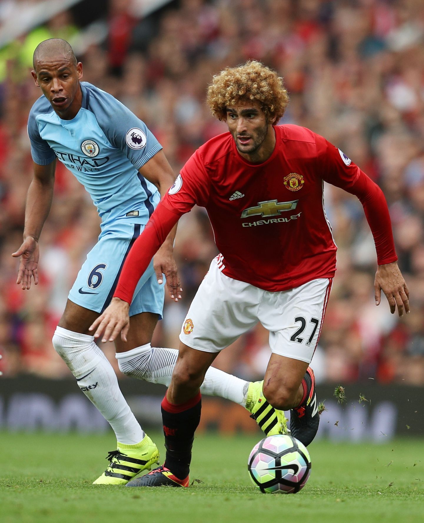 PL, Manchester United-Manchester City: Marouane Fellaini (27) - Fernando (6)