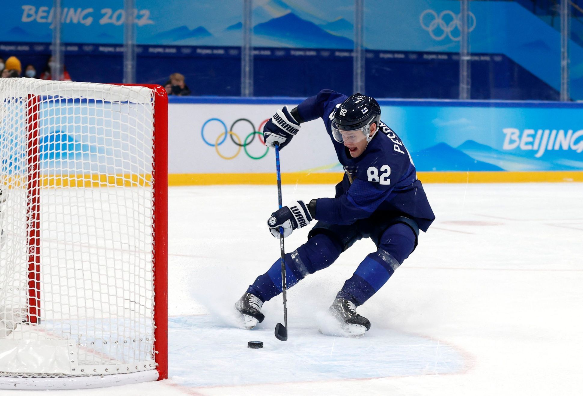 Harri Pesonen dává druhý gól v semifinále Slovensko - Finsko na ZOH 2022 v Pekingu