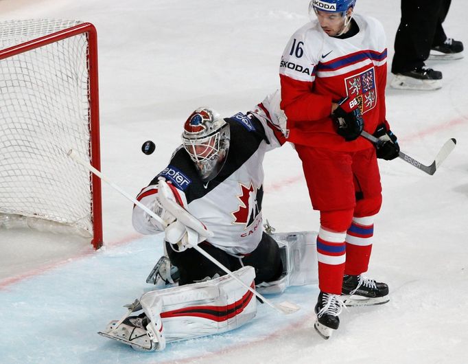 MS 2017, Česko-Kanada: Michal Birner - Calvin Pickard