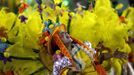 A reveller of the Unidos da Tijuca samba school participates on the first night of the annual carnival parade in Rio de Janeiro's Sambadrome, February 10, 2013. REUTERS/Sergio Moraes (BRAZIL - Tags: SOCIETY) Published: Úno. 11, 2013, 3:41 dop.