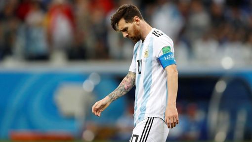 Lionel Messi v zápase Argentina - Chorvatsko na MS 2018