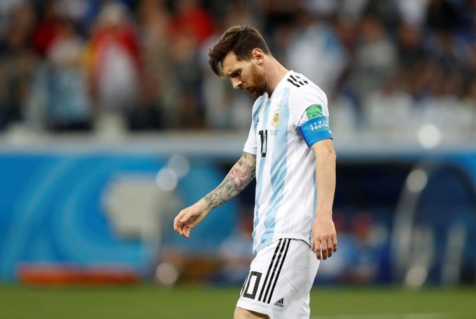 Lionel Messi v zápase Argentina - Chorvatsko na MS 2018