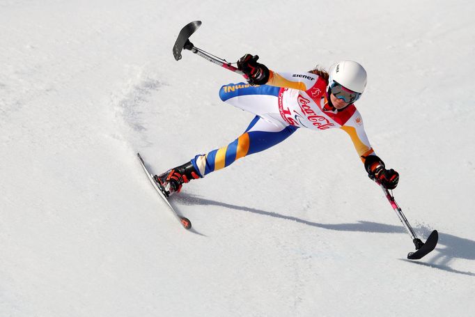 Anna Jochemsenová (Nizozemsko) při super-G