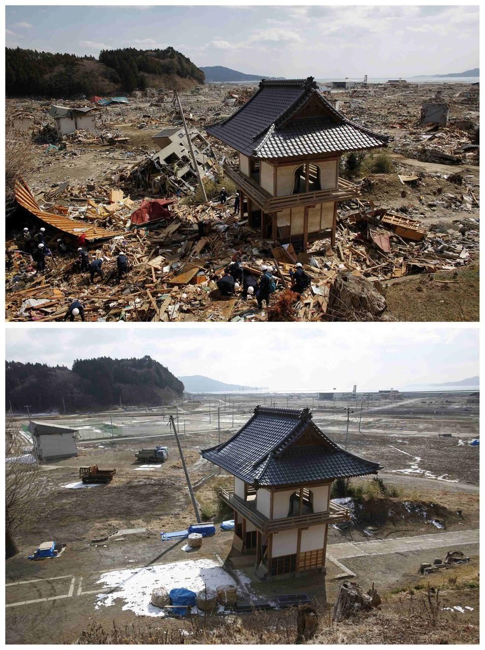 Japonsko rok po tsunami - "tehdy a nyní" - kombo