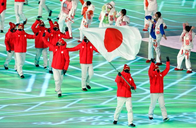 Slavnostní zahájení ZOH 2022 v Pekingu - slavnostní nástup: Japonsko