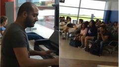 Video klavíristy z letiště v Praze se stalo hitem internetu