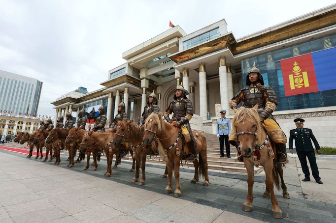 Ruský prezident Vladimir Putin na oficiální návštěvě Mongolska.