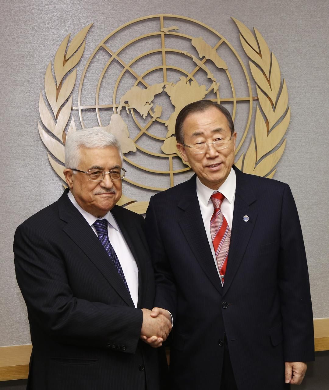 Abbás a Pan Ki-mun na půdě OSN