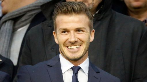 David Beckham na zápase Valencie - Paris St. Germain