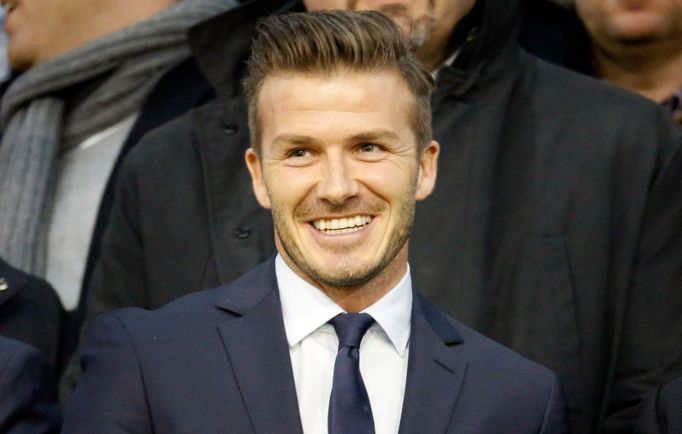 David Beckham na zápase Valencie - Paris St. Germain