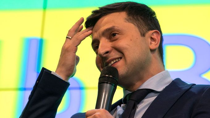 Volodymyr Zelenskyj na tiskové konferenci.