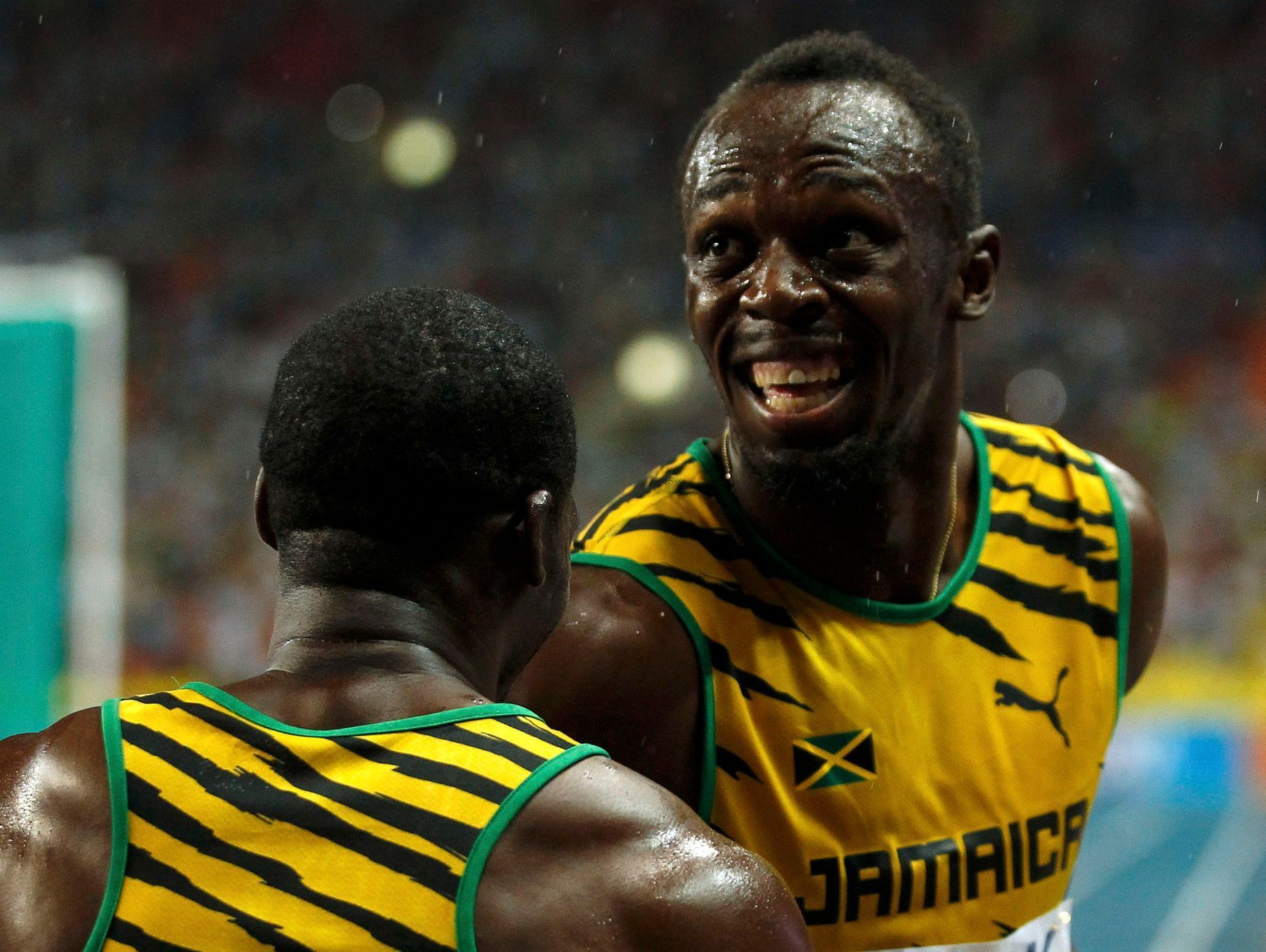 MS v atletice 2013, 100 m - finále: Nesta Carter a Usain Bolt