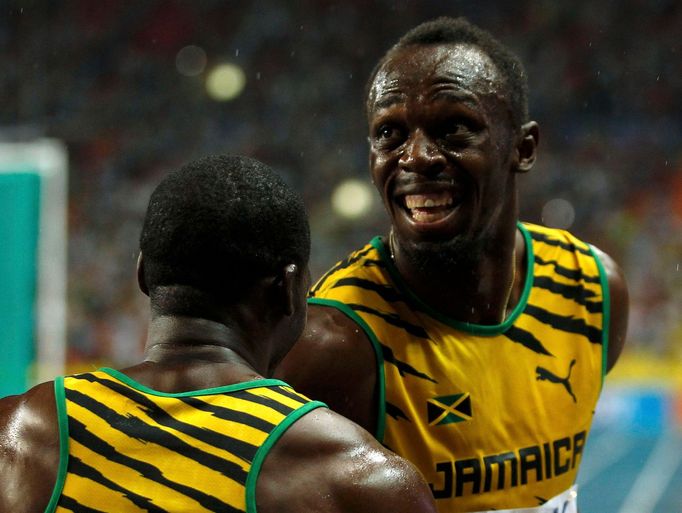 MS v atletice 2013, 100 m - finále: Nesta Carter a Usain Bolt