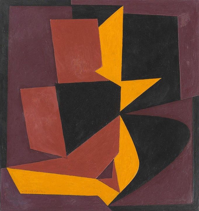 Victor Vasarely: Terek, 1951, olej na kartonu, 33x31 cm.