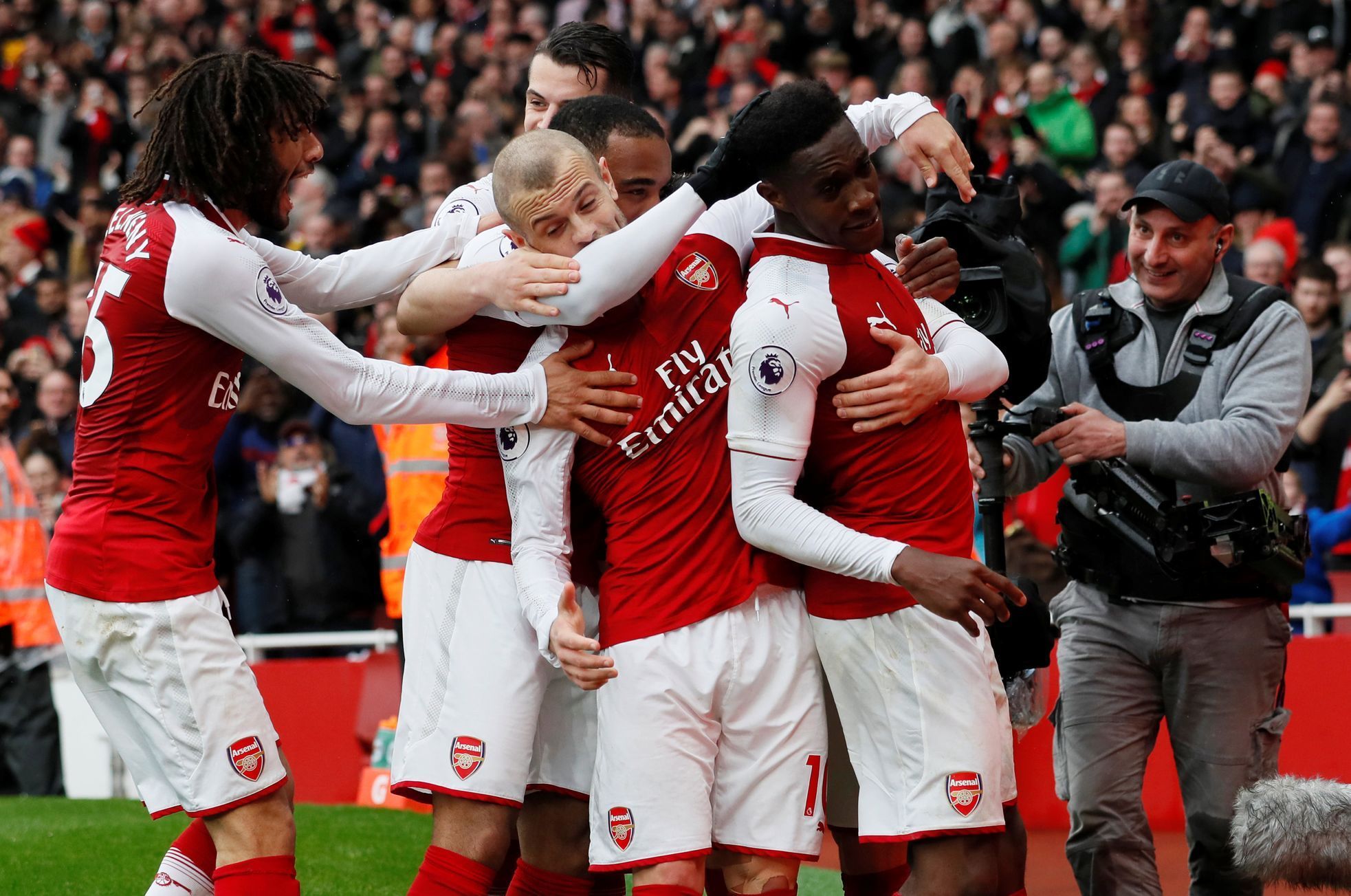 Danny Welbeck slaví gól Arsenalu
