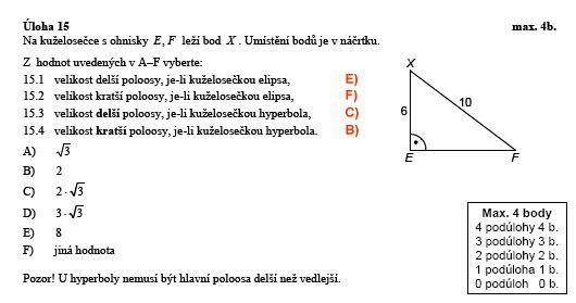 Matematika - vyšší úroveň - úloha 15 - výsledek