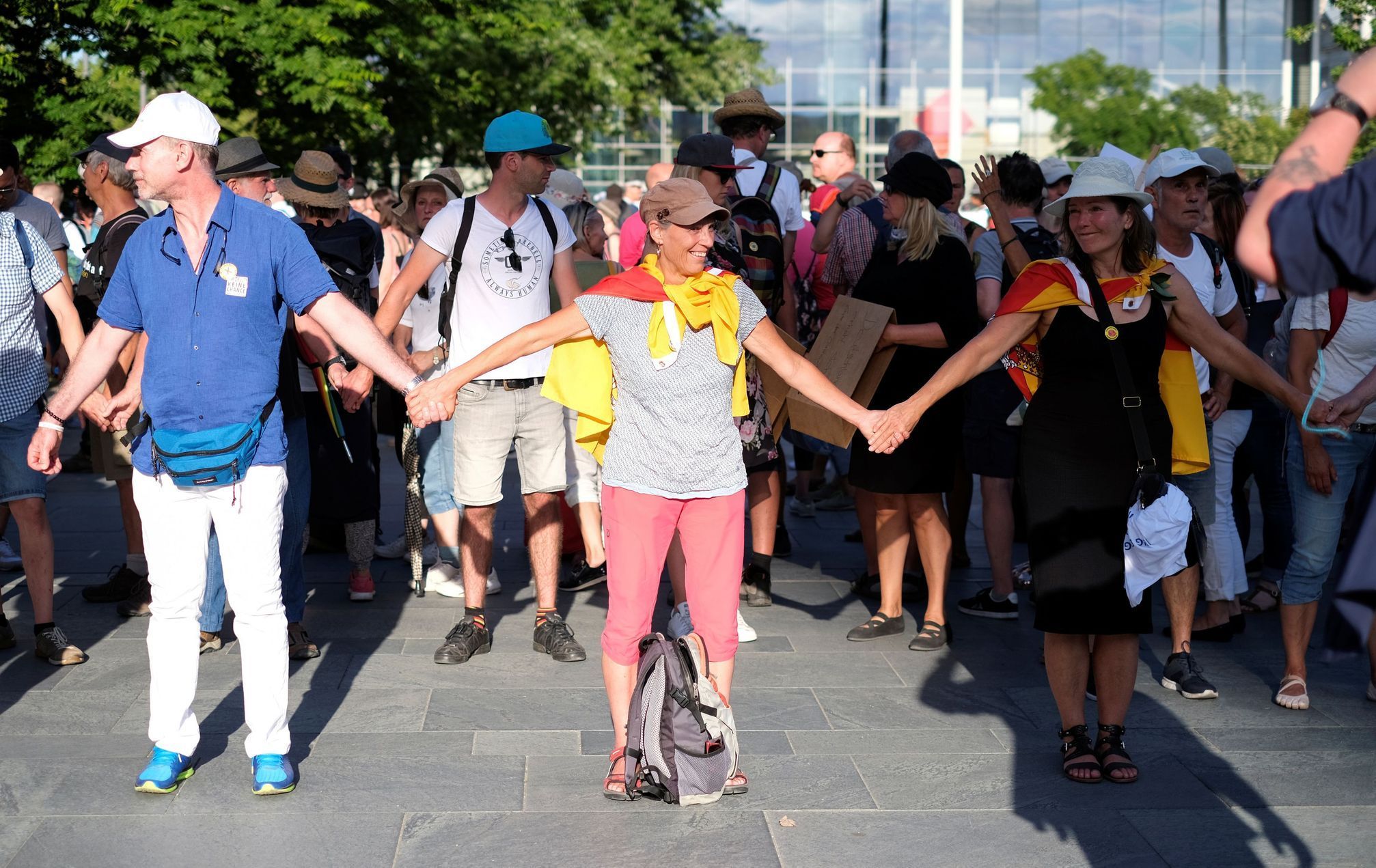 Demonstrace v Berlíně proti restrikcím kvůli koronaviru 01.08.2020