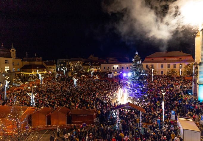 Vánoční stromky, česká města, 2022