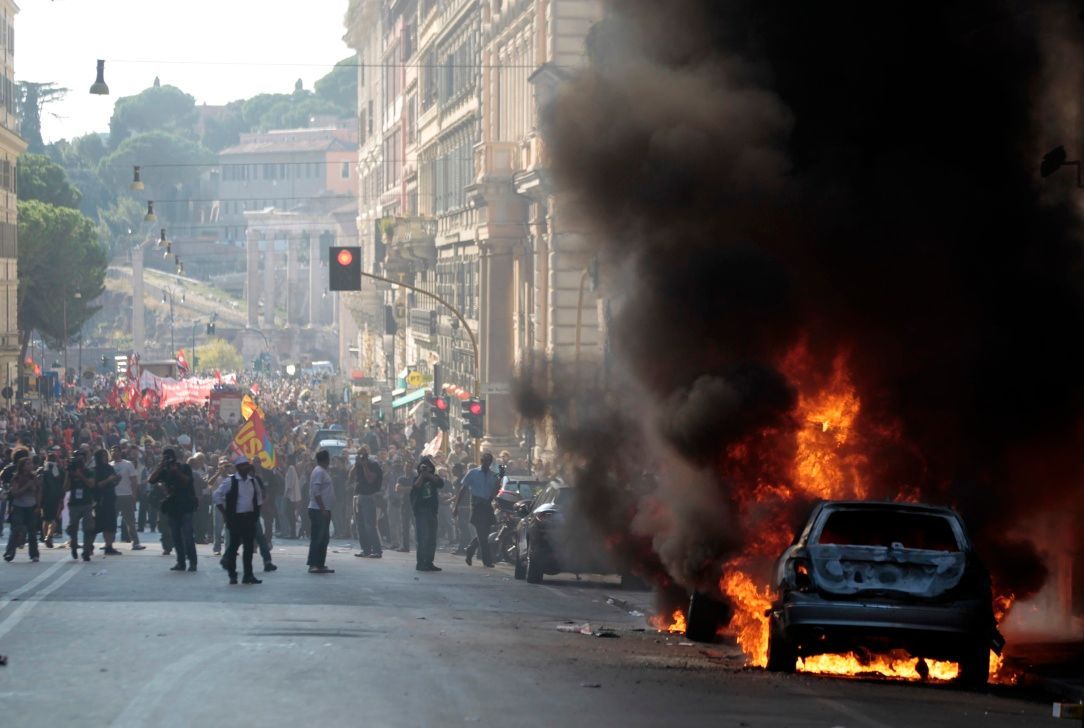 Protesty v Římě