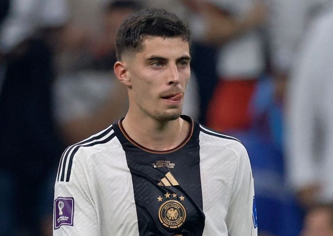 Zklamaný Kai Havertz po zápase MS 2022 Kostarika - Německo