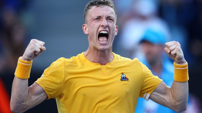 Jiří Lehečka po vítězství nad Britem Cameronem Norriem v utkání 3. kola Australian Open 2023