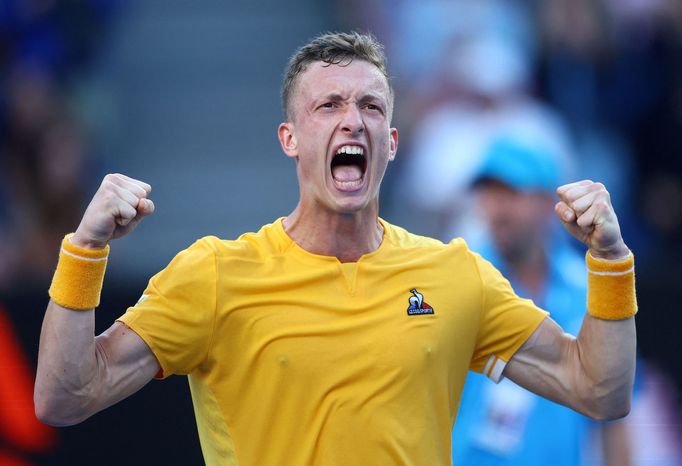 Jiří Lehečka po vítězství nad Britem Cameronem Norriem v utkání 3. kola Australian Open 2023