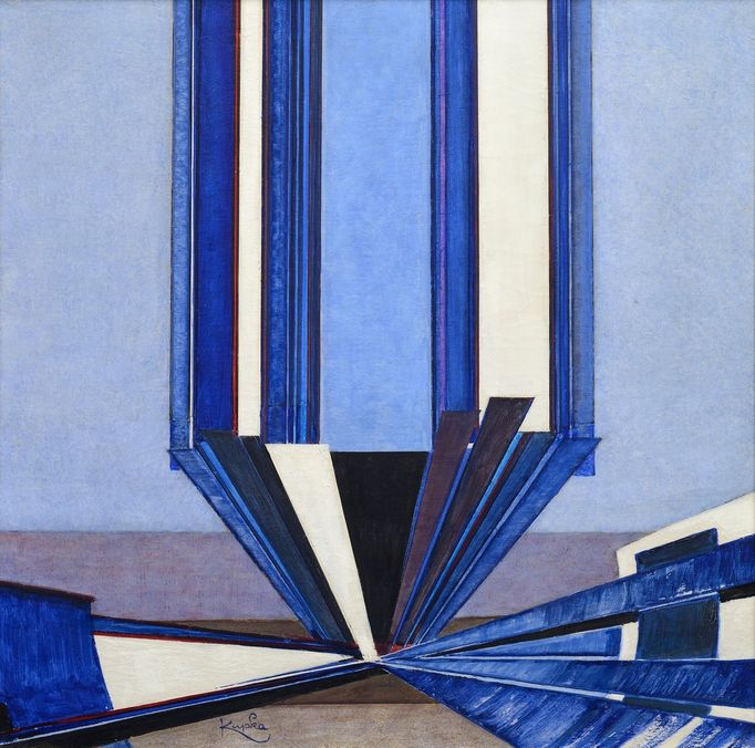 František Kupka: Tvar modré A II, 1919–1924, olej, plátno, 68 x 68 cm