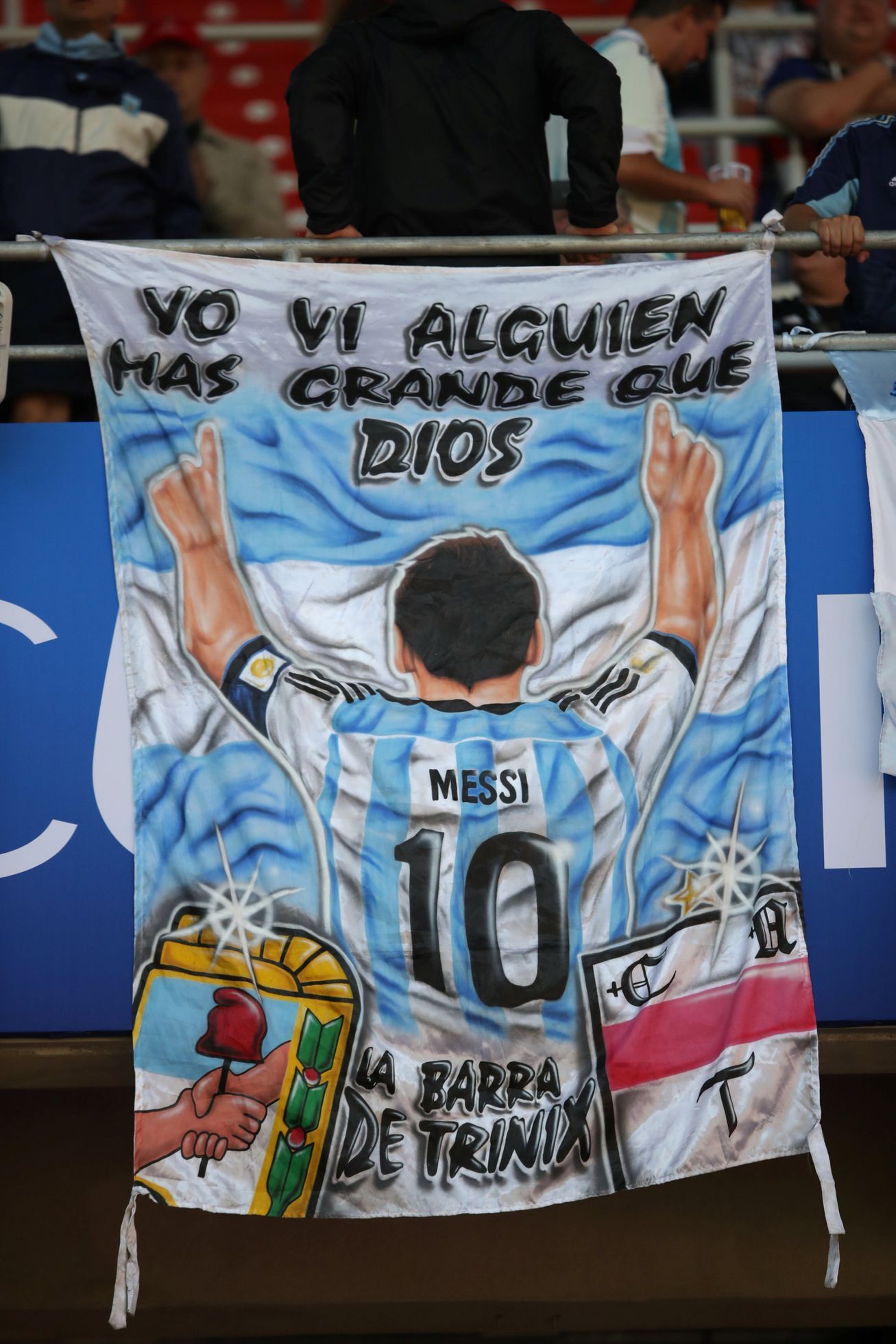 Argentinští fanoušci v zápase Argentina - Island na MS 2018