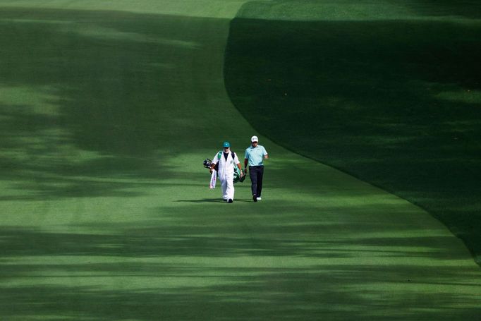 Golf - The Masters - Augusta National Golf Club - Augusta, Georgia, U.S. - November 12, 2020 Japan's Hideki Matsuyama walks on the 10th fairway during the first round REU